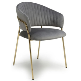 Maya Brushed Velvet Dining Chair (Sold in Pairs)- Comes in Grey, White and Black Options - thumbnail 2
