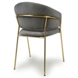Maya Brushed Velvet Dining Chair (Sold in Pairs)- Comes in Grey, White and Black Options - thumbnail 3
