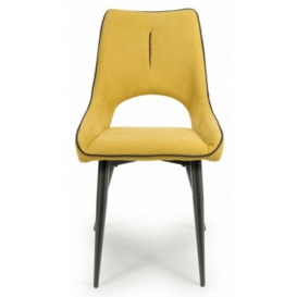 Lima Chenille Yellow Effect Dining Chair (Sold in Pairs) - thumbnail 1