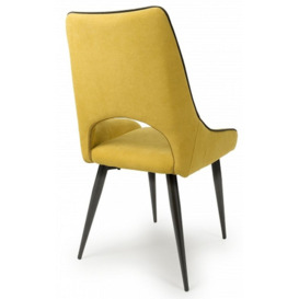 Lima Chenille Dining Chair (Sold in Pairs) - Comes in Chenille Yellow & Chenille Blue Options - thumbnail 3