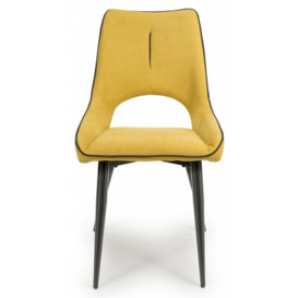 Lima Chenille Effect Yellow Dining Chair (Sold in Pairs)