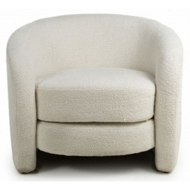 Petra Boucle Vanilla White Tub Chair - thumbnail 1
