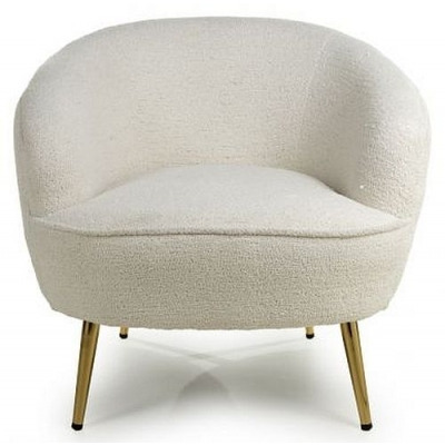 Lucia Boucle Vanilla White Tub Chair - image 1