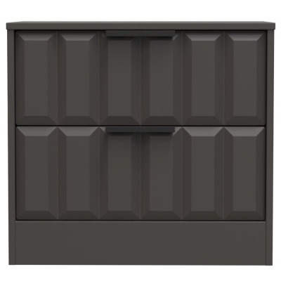 New York Graphite 2 Drawer Bedside Cabinet - image 1