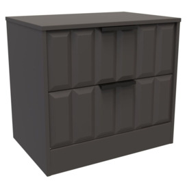 New York Graphite 2 Drawer Bedside Cabinet - thumbnail 2