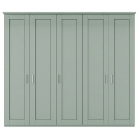 Cambridge Sage Green 5 Door Wardrobe - W 250cm - thumbnail 1