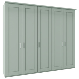 Cambridge Sage Green 5 Door Wardrobe - W 250cm - thumbnail 3
