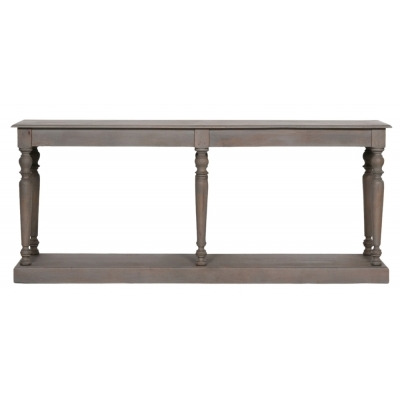 Rustic Wooden Column Console Table - image 1