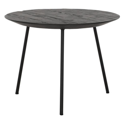 Highlight Jupiter Black Teak Wood Medium Round Coffee Table - image 1