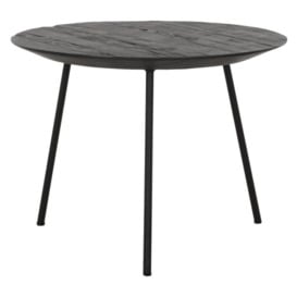 Highlight Jupiter Black Teak Wood Medium Round Coffee Table