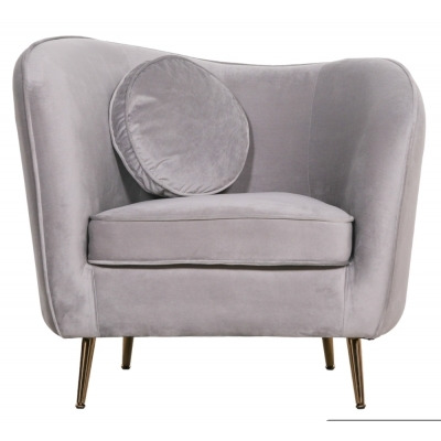 Velvet Armchair with Cushion - image 1
