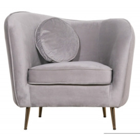 Velvet Armchair with Cushion - thumbnail 1