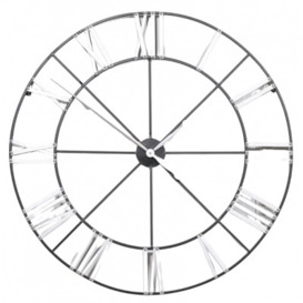 Large Silver Metal Numerals Wall Clock -102cm x 102cm