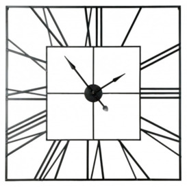 Extra Large Black Square Metal Wall Clock - 120cm x 120cm