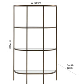 Simone Glass Open Display Unit - Comes in Champagne and Bronze Options - thumbnail 2