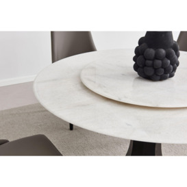 Lazy Susan Cream Natural Marble 130cm Round Dining Table - 4 Seater - thumbnail 3