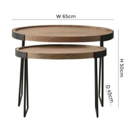 Clearance - Dalston Natural Nest of 2 Tables - D58 - thumbnail 2