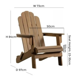 Clearance - Merton Natural Outdoor Garden Foldable Lounge Chair - D68 - thumbnail 3