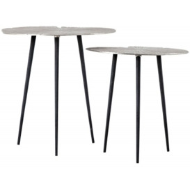 Clearance - Valence Silver and Black Nest of 2 Tables - D71 - thumbnail 1