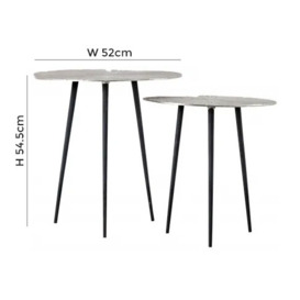 Clearance - Valence Silver and Black Nest of 2 Tables - D71 - thumbnail 2