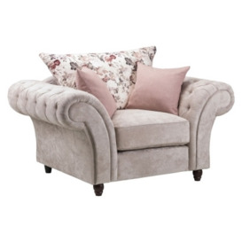 Roma Chesterfield Beige Tufted Armchair
