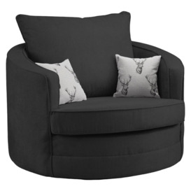 Verona Scatterback Black Swivel Chair Sofa