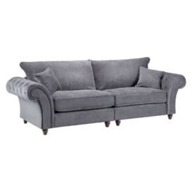 Windsor Fullback Grey Tufted 4 Seater Sofa