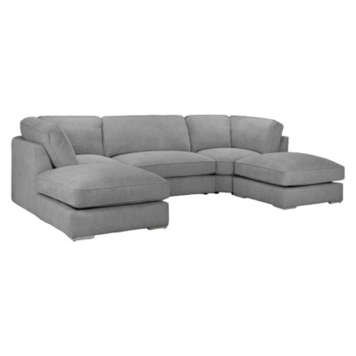 Inga Fullback Grey U Shape Corner Sofa - image 1