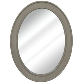 Heritage French Grey Oval Wall Mirror - 50cm x 65cm