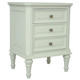 Rosburg French Lime White 3 Drawer Bedside Cabinet - thumbnail 3