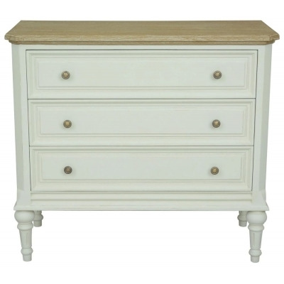 Rosburg French Lime White 3 Drawer Chest with Wood Top - image 1