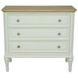 Rosburg French Lime White 3 Drawer Chest with Wood Top - thumbnail 1
