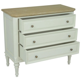 Rosburg French Lime White 3 Drawer Chest with Wood Top - thumbnail 2