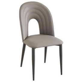 Echo Grey Faux Leather High Back Dining Chair with Black Legs - thumbnail 1