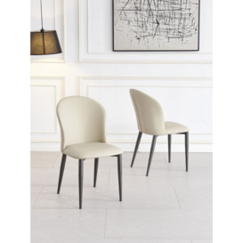 Nancy Cream Faux Leather High Back Dining Chair with Bronze Legs - thumbnail 3