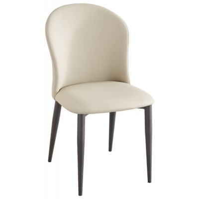 Nancy Cream Faux Leather High Back Dining Chair with Bronze Legs - image 1