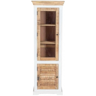 Alfie Brown Mango Wood 2 Door Bookcase Display Cabinet - image 1