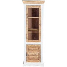 Alfie Brown Mango Wood 2 Door Bookcase Display Cabinet - thumbnail 1