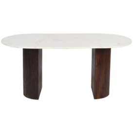 Opal White Dining Table - 6 Seater - thumbnail 3