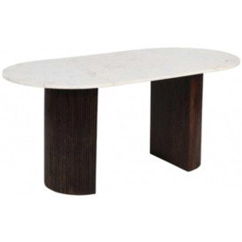 Opal White Dining Table - 6 Seater - thumbnail 1