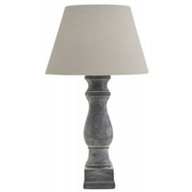 Hill Interiors Amalfi Grey Candlestick Table Lamp with Linen Shade