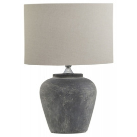 Hill Interiors Amalfi Grey Table Lamp with Linen Shade