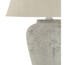 Hill Interiors Darcy Antique White Table Lamp with Linen Shade - thumbnail 2