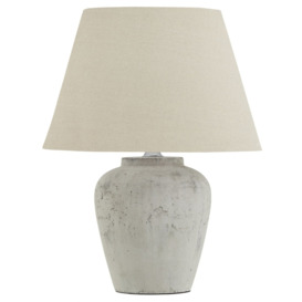 Hill Interiors Darcy Antique White Table Lamp with Linen Shade