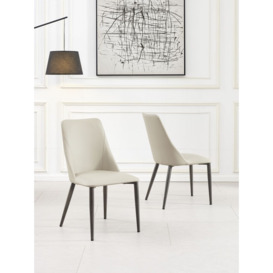 Rosie Taupe Dining Chair- Faux Leather with Black Legs - thumbnail 3