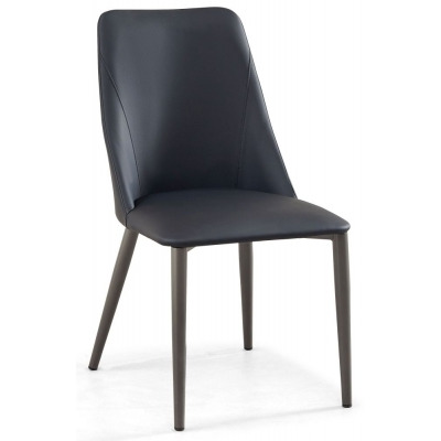 Rosie Black Dining Chair- Faux Leather with Black Legs - image 1