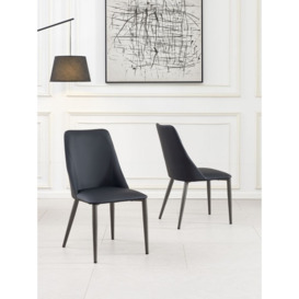 Rosie Black Dining Chair- Faux Leather with Black Legs - thumbnail 3