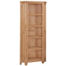 Clearance - Canterbury Oak Corner Bookcase, 180cm Tall - FSS14793