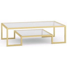 Knightsbridge Glass and Gold Coffee Table - thumbnail 1