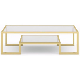 Knightsbridge Glass and Gold Coffee Table - thumbnail 2